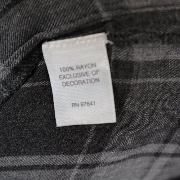 J Jill Plaid Long Sleeve Tunic Popover Gray Floral Embroidered 100% Rayon Large - Picture 6 of 8